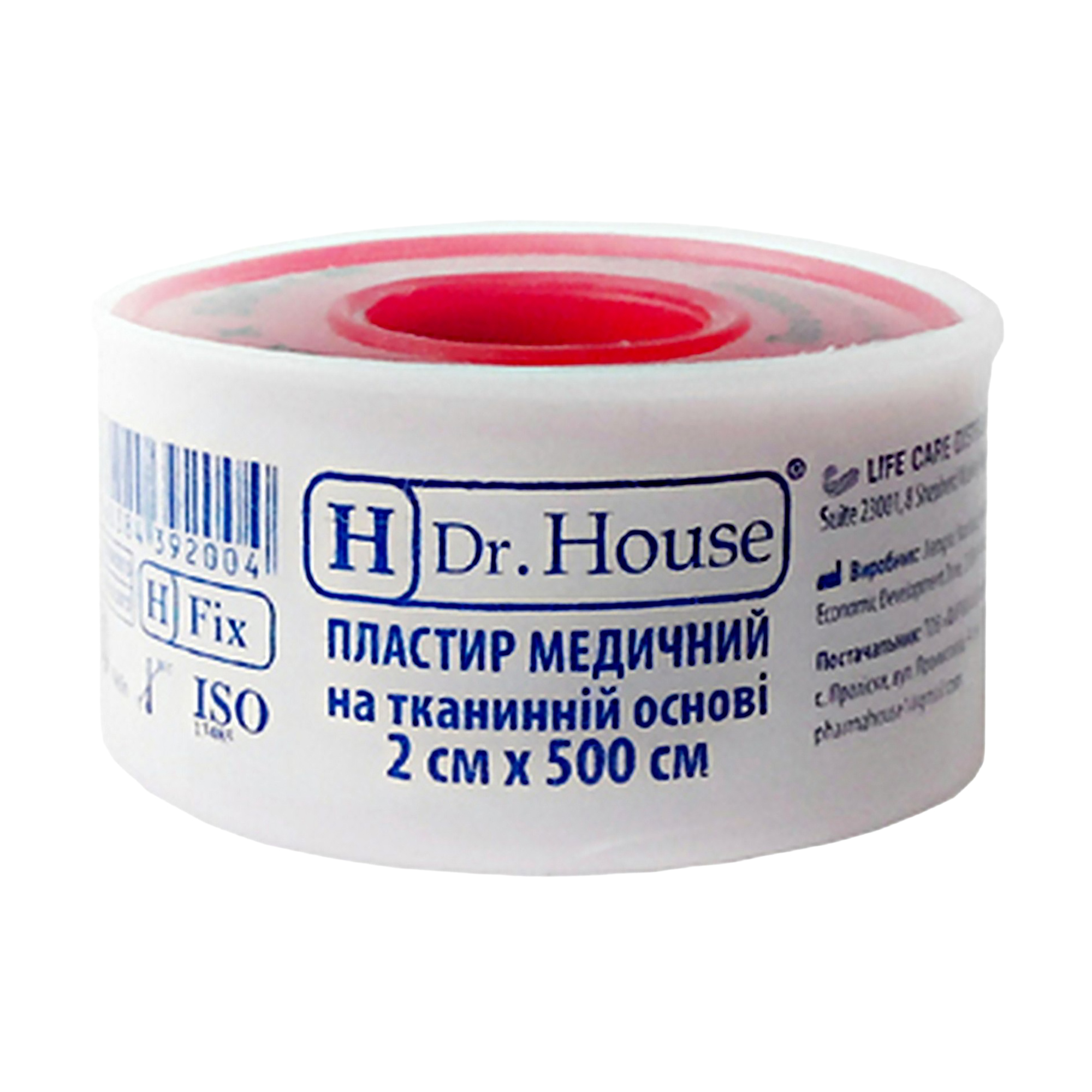 Пластир Dr. House на тканинній основі, у пластиковій котушці, 2*500 см, 1 шт